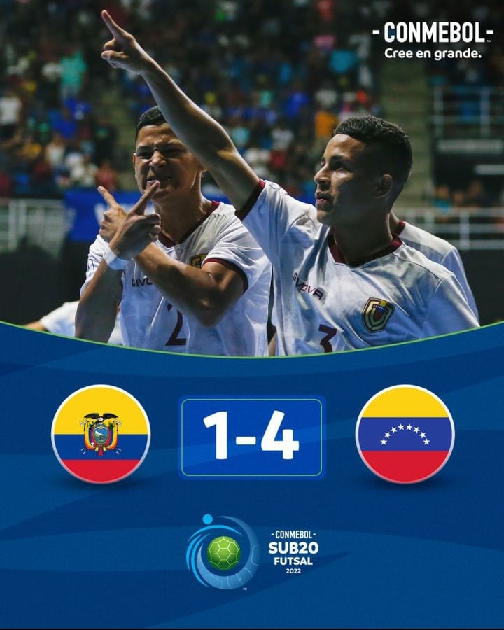 Con doblete de Victor Piñero y goles de Jesús Rodríguez y Reymel Díaz la Vinotinto se impuso 1-4 ante Ecuador. Foto Conmebol